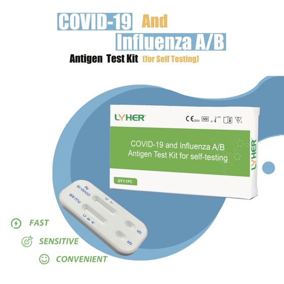COVID-19 und Influenza A/B (Grippe) Antigen Test Kit LYHER zur Eigenanwendung