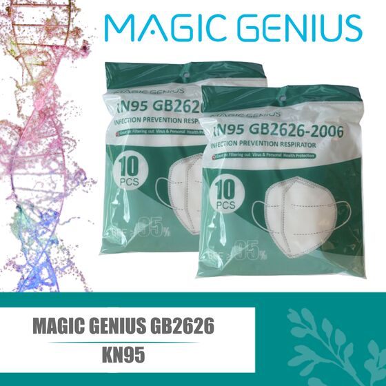 10 Stück KN95 GB2626-2006 Magic Genius Gesichtsmaske 4-lagig