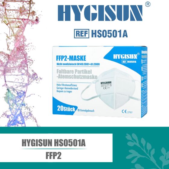 HYGISUN FFP2 Maske DEKRA Gutachten zertifiziert CE2797 EN149:2001+A1:2009 200 Stk.
