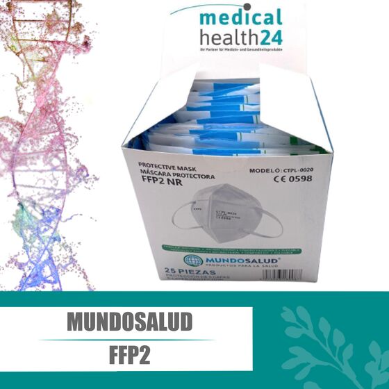 MUNDOSALUD FFP2 Maske Atemschutzmaske Mundschutz geprüft zertifiziert CE 0598 EN149:2001+A1:2009