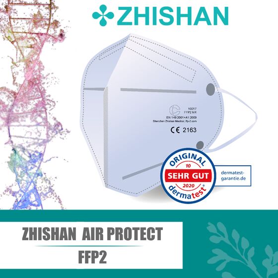 ZHISHAN AIR PROTECT FFP2 hochwertige Halbmasken partikelfiltrierend Atemschutzmasken Mundschutz CE zertifiziert (CE2163) Norm EN149 2001 + A1:2009 10