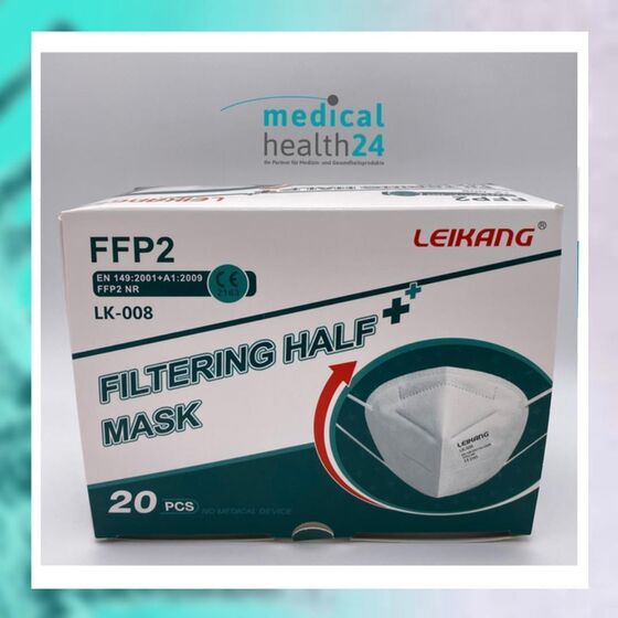 LEIKANG LK-0098 FFP2 Atemschutzmaske Mundschutz Faltmaske mit Ohrschlaufen geprüft zertifiziert CE 2163 EN149:2001 + A1:2009 1