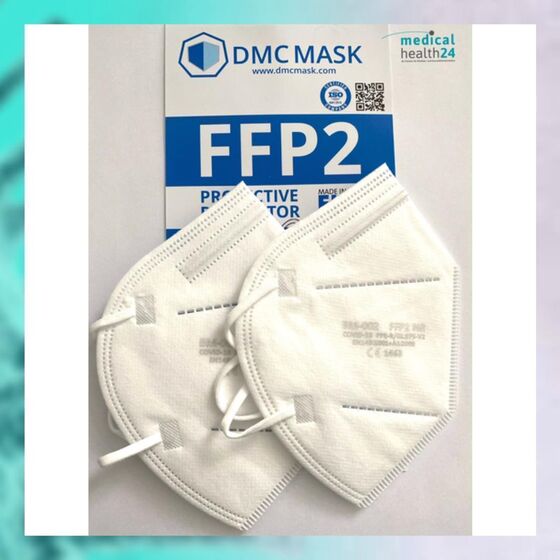 DMC Mask BM-002 FFP2 Atemschutzmaske Mundschutz Faltmaske mit Ohrschlaufen 2er-Packung geprft zertifiziert CE 1463 EN149:2001 + A1:2009 1