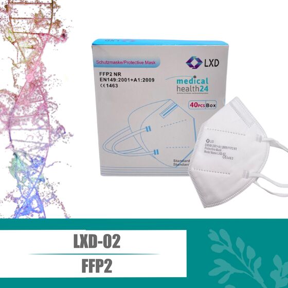 1 Stk. LXD FFP2 Atemschutzmasken Model LXD-02 mit Ohrschlaufen geprüft zertifiziert CE 1463 EN149:2001+A1:2009 