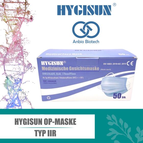 HYGISUN OP-Masken TYP IIR zertifiziert Latex- und Glasfaserfrei