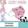 FFP2 Masken YWSH SH-ZK 12 Kindergröße partikelfiltrierende Halbmasken geprüft und zertifiziert CE2163 mit Ohrschlaufen EN149:2001 + A1:2009 Lucky Panda - Pink