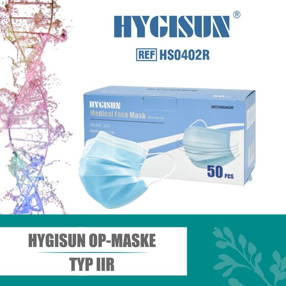Hygisun medizinische Maske Typ OP-Maske CE-zertifiziert 3-lagig blau