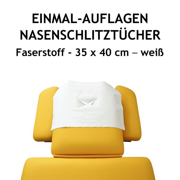Einmal-Auflagen Faserstoff - 35 x 40cm weiß (Nasenschlitztücher)
