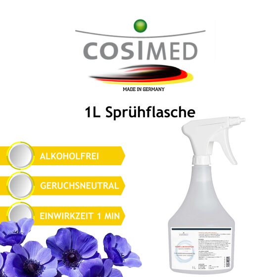 cosiMed Flächen-Schnelldesinfektion gebrauchsfertig 1 Liter Sprühflasche