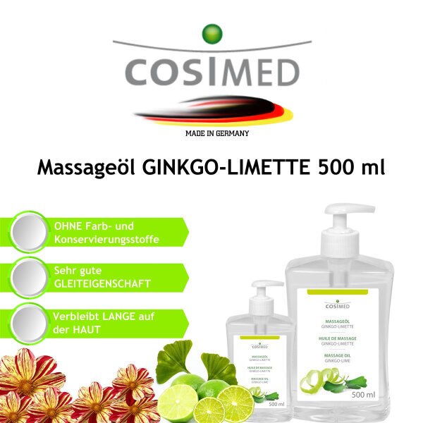 cosiMed Massageöl Ginkgo-Limette - 500 ml