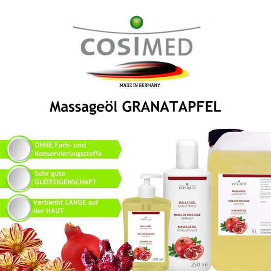 cosiMed Massageöl GRANATAPFEL ohne Farb- und Konservierungsstoffe anregend