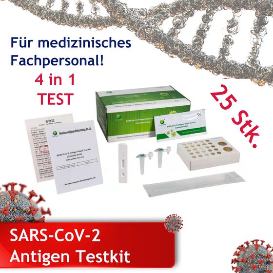 Green Spring 4in1 Antigen-Rapid Schnelltest-Set  BfArM AT417/20 Anwendung NUR durch Fachpersonal!
