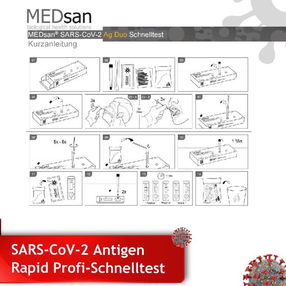 MEDsan® 2 in 1 SARS-CoV-2 Ag Duo Profi-Schnelltest 25 Stück Anwendung NUR durch Fachpersonal!