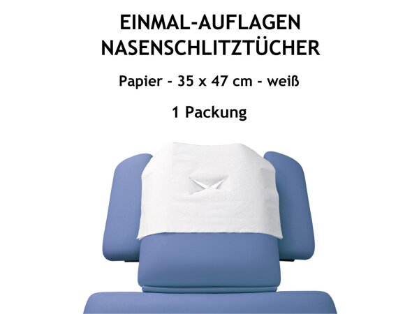 Einmal-Auflagen Papier - 35 x 47 cm weiß (Nasenschlitztücher) | 500 Stück