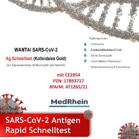 5er Packung Wantai TN05C.W02 SARS-CoV-2 Antigen Laientest/Schnelltest zertifiziert CE2854