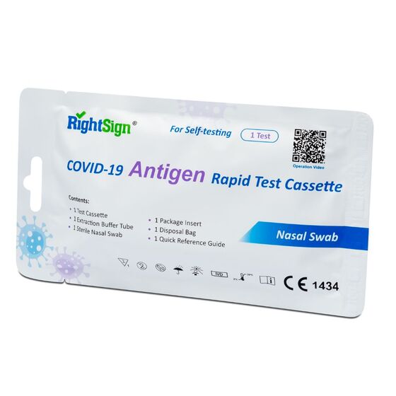 NEU Biotest RightSign COVID-19 Antigen Laien-Schnelltest (nasaler Abstrich) - CE1434