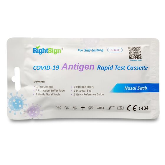 100x NEU Biotest RightSign COVID-19 Antigen Laien-Schnelltest (nasaler Abstrich) - CE1434 