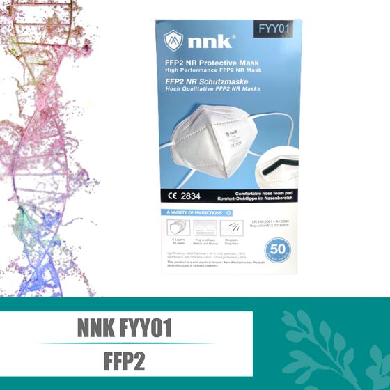 1x FFP2 NR Schutzmaske NNK zertifiziert 5-lagig CE2834 
