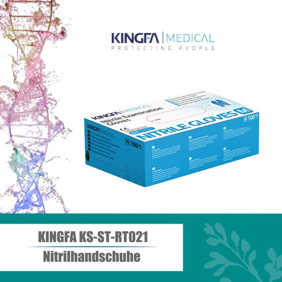 Kingfa medizinische Nitrilhandschuhe KS-ST-RT021 zertifiziert Puder- und Latexfrei (M, L)