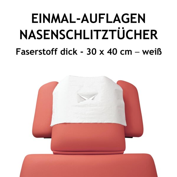 Einmal-Auflagen Faserstoff dick - 30 x 40 cm weiß (Nasenschlitztücher) 1 x 250 Stück